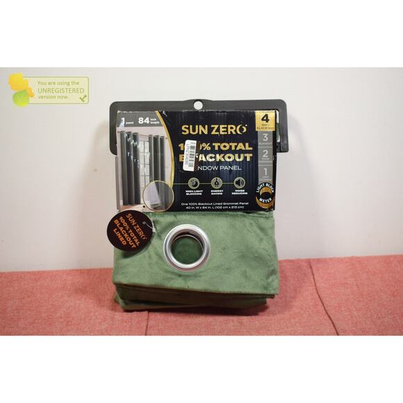 Sun Zero 40x84" Brighton Velvet 100% Blackout Grommet Curtain Panel Sage Green* - Picture 1 of 8